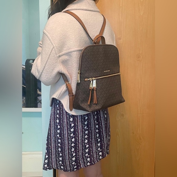 Michael Kors Rhea Medium Slim Logo Backpack - Picture 8 of 16